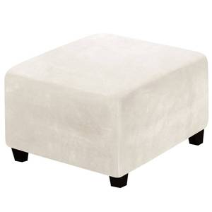 lot 12054 image: SHEKAKO Velvet Ottoman Cover, Stretch Footstools Covers, Plush Foot Stool Slipcover, Removable Footrest Stool Sofa Slipcovers, Folding Storage Stool Furniture Protector for Living Room(White,Square)