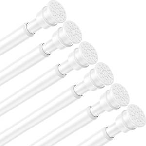 lot 12065 image: Fvonzn Tension Curtain Rod 26 to 48 Inch Adjustable Tension Rods 6 Pack Expandable Spring Tension Rod White No Drilling for Closet Kitchen Cupboard Wardrobe Door Bookshelf DIY Projects