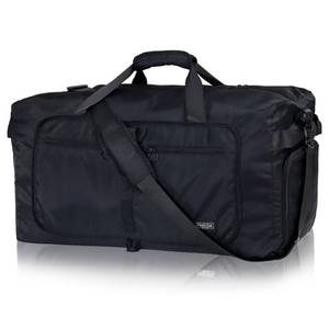 lot 12066 image: Fmeida 65L Duffle Bag with Shoes Compartment, Foldable Travel Duffel Bags for Men Women, Large Packable Travel Bag Water Repellent & Tear Resistant (Black)