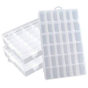 lot 12067 image: SYMPABASIC SOUFFAHOUSE Plastic Organizer Container Box 36 Compartments Jewelry Storage Box with Adjustable Dividers (3 Pack)