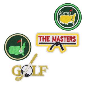 lot 12074 image: 4 PCS Patch Golf Iron On Patches Jumpers Suits Patches Golf Patches Iron On Parches De Golf Caddy Costume Embroidered Patch Backing for Embroidery Hats Backpacks Bags