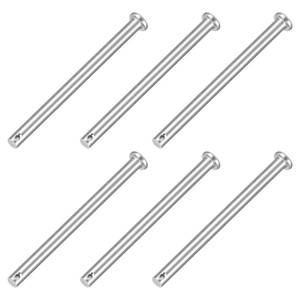 lot 12082 image: uxcell 6Pcs 14 x 3-18 Single Hole Clevis Pins, 304 Stainless Steel Flat Head Clevis Pins Hitch Pin for Trailer Latch, Mechanics Repair, Furniture Installation, Industrial Equipment