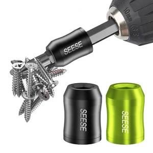 lot 12092 image: SEESE Strong Magnetic Screw Ring 14 Inch 6.35 mm Universal Magnetic Screw Holder - Removable Magnetic Screwdriver Drill Bit Holder for Hex Screwdriver and Power Bits(2 Pcs)