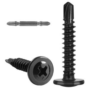 lot 12114 image: VGBUY 85Pcs #10 x 1-12 Self Drilling Screws for Metal,410 Stainless Steel Black Zinc Plated,Self Tapping Sheet Metal Screws,Modified Truss Head