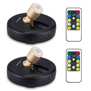 lot 12137 image: KANESIKI Spotlight Battery Operated, Wireless LED Puck Light, Dimmable Accent Spot Light for Plant Tree Indoor, Stick Uplighting for Display Photo Dartboard Painting Artwork Gallery Portrait, 2 Pack