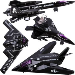 lot 12155 image: ArtCreativity Diecast Stealth Bomber Toy Jets with Pullback Action, Diecast Metal Jet, Airplane Toys, B-2 Bomber, SR-71 Blackbird, F-22 Raptor and F-117 Nighthawk, Military Toys for Kids