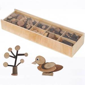 lot 12157 image: WhimWove DIY Wood Craft Kits,Unfinished Natural Wood Slices and Sticks Bulk Materials, Loose Parts Play for DIY Art Paint Projects, Garden Playset Homeschool Parties Supplie for Age14