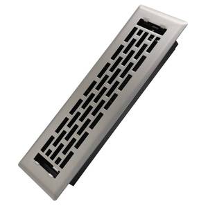 lot 12158 image: Howeall 2x10 Inches Heavy Duty Walkable Floor Register - Easy Adjust Air Supply Lever Decorative Floor Vent Covers - Boston Design Vent Covers for Home - Satin Nickel