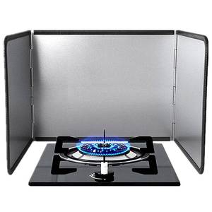 lot 12159 image: KOBSAINF 3 Sided Splatter Guard,Foldable Stainless Steel Oil Splatter Screens for Frying,Oil Splash Insulation Board,Nonstick Oil Splatter Guard Stove Heat Insulation Board for Cooking