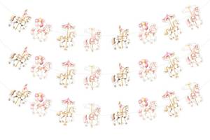 lot 12170 image: SHADOAMP Carousal Party Decoration 3pcs Carousel Garland Horse Merry-Go-Round DIY Required Craft Garland for Carousal Horse Amusement Park Carnival Circus Birthday Baby Shower Party Decoration