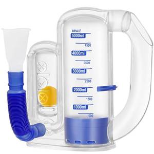 lot 12181 image: Breathing Exercise Device for Lungs, Lung Exerciser Device �� 5000ml Volumetric Deep Breathing Trainer with Flow Rate Indicator for Respiratory Health & Recovery