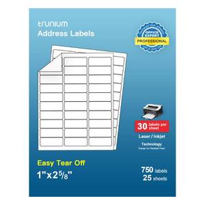 lot 12185 image: Shipping Address Labels, 1 x 2-58 Address Labels for Laser & Inkjet Printers, Mailing Labels, Strong Adhesive for FBA Label, Easy to Peel (25 Sheets, 750 Labels)