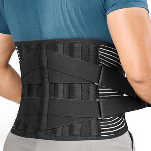lot 12192 image: FREETOO Back Braces for Lower Back Pain Relief with 6 Stays, Breathable Back Support Belt for MenWomen for work , Anti-skid lumbar support belt with 16-hole Mesh for sciatica(M)