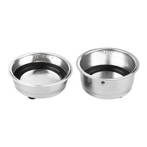 lot 12193 image: 2Pcs Coffee Filter Basket, 51mm Pressurized Coffee Filter Cups Strainer Stainless Steel With Strainer, Coffee Detachable Espresso Machine Portafilter Basket Replacement for Home Office (SingleDouble)