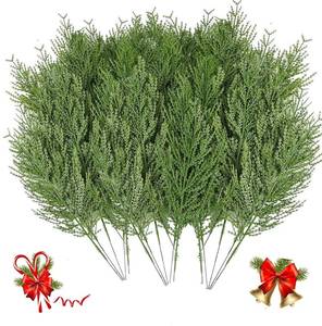lot 12195 image: 7Queen 30PCS Evergreen Fake Pine Needles Picks, Artificial Pine Branches for Christmas Tree Filler, Christmas Greenery Stems DIY Accessories for Wreath Making Supplies Holiday Decor