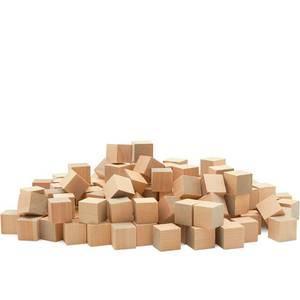 lot 12196 image: DIY Wooden Cubes 34-inch, Pack of 100 Small Blank Wooden Blocks, Unfinished Wood Blocks for Crafts, STEM, Dice, and Building Blocks for Stacking, by Woodpeckers (Missing 3)