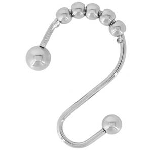 lot 12203 image: Shower Curtain Rings Hooks, 12 Pack Rust Resistant Shower Curtain Hooks for Bathroom Shower Rod Curtains, S Shape Hooks Hangers for Hanging Kitchen Utensils Clothes Towels (Polished Chrome)