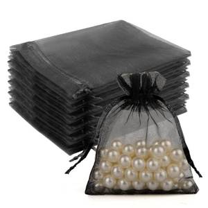 lot 12213 image: Crweety 50 Pcs Black Organza Bags 3x4 Inch, Small Mesh Gift Bags Drawstring for Jewelry Bracelet Packaging, Sheer Gift Pouch for Wedding Party Favor Christmas Halloween Treat & Mothers Day Gifts