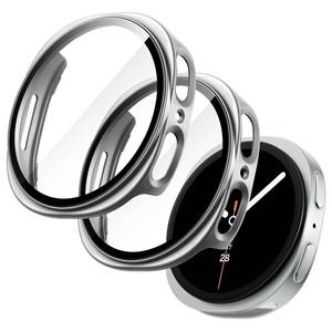 lot 12229 image: JETech Case with Screen Protector for Samsung Galaxy Watch 8 44mm, Overall Protective Cover, Built-in Tempered Glass Film High Sensitivity, 2 Pack (Silver)