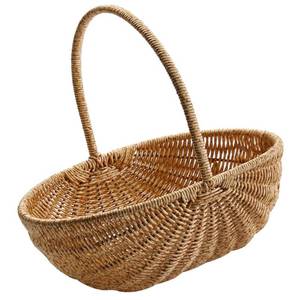 lot 12231 image: LIFKOME Imitation Rattan Basket Plastic Rattan Picnic Basket Easter Flower Basket with Handle Woven Storage Basket for Home Wedding Decoration 24cm Hand Woven Snacks Basket