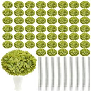 lot 13178 image: Nagobi 104 PCS Green Hydrangea Artificial Flowers Bulk - Faux Silk Hydrangeas Full Flowers Heads with Stems Lifelike for Wedding Centerpieces Garden Baby Shower Party Decoration