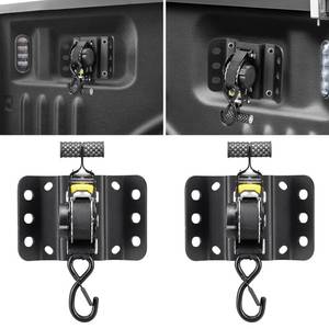 lot 13184 image: Hifybaty 2PCS Retractable Tie Down Straps for 2015-2025 Ford F150, Retractable Ratchet Straps 10 Ft Self Retracting Tie Down with Boxlink Plates Mounted Brackets Bed Mount Heavy Duty Bolt on