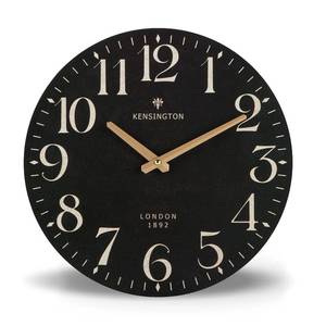 lot 14002 image: NIKKY HOME Farmhouse Black Wall Clock - 12 Inch Quartz Battery Operated Vintage Wooden Decorative Silent Analog Clock for Kitchen, Living Room, Bedroom, Office