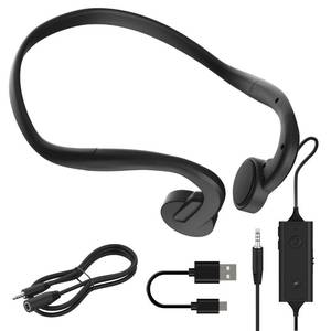 lot 14030 image: E&P Wired Bone Conduction Headphones with Microphone, 3.5mm AUX Wired Open-Ear Earbuds, Earphones with 7ft Extension Cable, Hands Free, Volume Control, Sweatproof Suitable for Outdoor Activitie