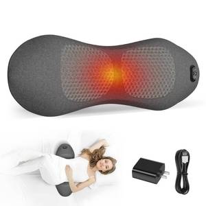 lot 14049 image: Minkurov 3 in 1 Smooth Spine Triple Fusion Back Massager with 118-inch USB Cable, Heated & Vibration &Traction Back Massager for Pain Relief Deep Tissue,Relaxation Lumbar Pillow for Office Home Use