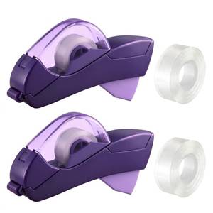 lot 14052 image: Saillong 2 Pack Automatic Tape Dispenser, All Inclusive Handheld Packaging Tape Dispenser Gun for Gift Wrapping, DIY Projects, Easy to Cut & Safe, Purple