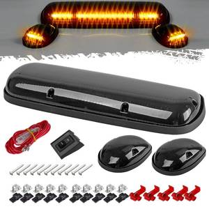 lot 14071 image: Partsam 3PCS 30LED Cab Marker Roof Running Lights Assembly Compatible with SilveradoSierra 1500 1500HD 2500 2500HD 3500 2002-2007 Trucks Lights  Wiring Pack