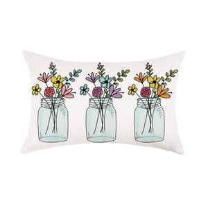 lot 14074 image: ONWAY Spring Summer Throw Pillow Cover 12x20 Yellow Floral Bloom Vase Pillowcase Flowers Outdoor Patio Decorations Cushion Case for Sofa Couch Home Bed