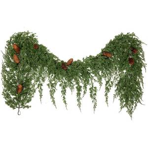 lot 14490 image: Hollyone 6FT Real Touch Cedar Garland Artificial Realistic Winter Pine Garlands Christmas Drop Faux Cedar Garland Artificial Greenery Plant for Table Fireplace Mantle Wall Mantle Christmas Home Decor