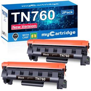 lot 14491 image: TN760 TN-760 2 Pack Compatible with Brother Toner tn-730tn-760 Replacement for tn760 Toner for Brother Printer MFC-L2710DW MFC-L2750DW DCP-L2550DW HL-L2370DW Printer
