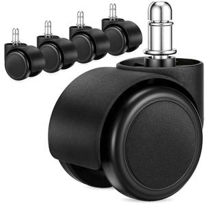 lot 14499 image: 2 Inch Office Chair Casters Wheels Heavy Duty, 5 pcs Chair Wheel Replacement, Mute Rubber Rotating Desk Chair Wheels for All Floor, Smooth & Quiet Caster, Universal Standard Stem Size Fits 99%