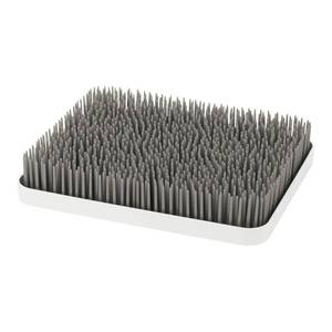 lot 17785 image: Boon Lawn Countertop Baby Bottle Drying Rack with Antimicrobial Tray - Baby Bottle Dryer and Organizer -Feeding Supplies - Gray - 13.5 x 11 x 2.5