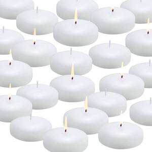 lot 17792 image: flamecan 12 Pack Floating Candles, 3 White Unscented Dripless Wax Burning Candles, for Cylinder Vases, Weddings, Party and Holiday ��