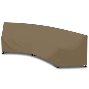 lot 17795 image: SunPatio Outdoor Curved Sectional Sofa Cover, Heavy Duty Waterproof Patio Couch Cover, All Weather Protection Furniture Protector with Sealed Seam, 190(back)128(front)L x 36W x 3924H, Taupe