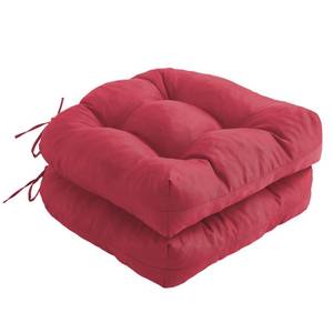 lot 17798 image: IPYNBAP Outdoor Chair Cushions Set of 2, Patio Chair Cushions with Ties, 19x195 Tufted Outdoor Seat Cushions, Waterproof Patio Furniture Cushions, Outdoor Dining Chair Pads, Burgundy