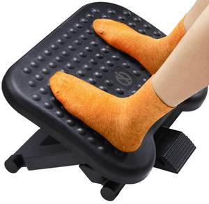 lot 17808 image: ErGear Under Desk Footrest, Adjustable Foot Rest with 3 Height Settings and 30-Degree Angle, Ergonomic Desk Foot Rest with Massage Texture, Foot and Leg Rest for Home & Office