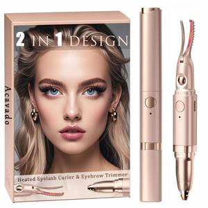 lot 18018 image: Heated Eyelash Curler - 2 in 1 Eye Lash Curler and Eyebrow Trimmer for Women 2 Temperature Modes, USB Rechargeable Electric Eyelash Curler, Gift for Women(Gold)