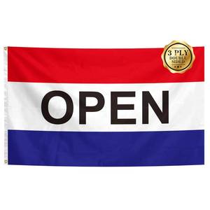 lot 18034 image: Open Flag for Business Sign 3x5 Feet Double Sided 3 Ply Open Flags Banner Vibrant Colors with Brass Grommets for Indoor Outdoor Party Yard Bar Garden Street Decorations