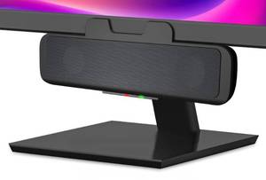 lot 18410 image: Cyber Acoustics USB Speaker Bar (CA-2890) �� Stereo USB Powered Speaker, Easily Clamps to Monitor, Convenient Controls