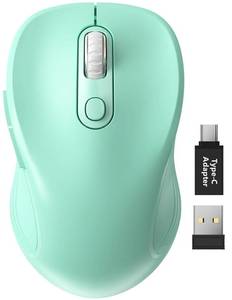lot 18413 image: Trueque Wireless Mouse for Laptop, 2.4GHz Ergonomic Computer Mouse with Back & Forward Buttons, 3 Adjustable DPI Levels, 6 Buttons, Optical USB Cordless Mice for Windows PC, M01 (Mint Green)