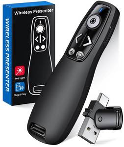 lot 18432 image: Presentation Clicker Wireless Presenter Remote for PowerPoint, Powerpoint Clicker with Volume Control PowerPoint Slide Advancer for Mac, Computer, Laptop