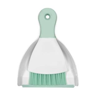 lot 18433 image: Mini Broom with Dustpan Combo Set Small Dust pan and Brush Set Quick Cleanup Tools for Kitchen Table Keyboards Pets Nest Sofa (Green)