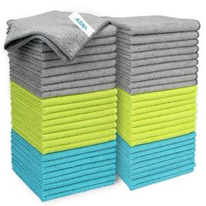 lot 18457 image: AIDEA Microfiber Cleaning Cloth-50PK, Soft Microfiber Towels for Cars, Absorbent Cleaning Rags, Lint-Free Streak-Free Wash Cloths for House, Kitchen, Window(12in.x12in)