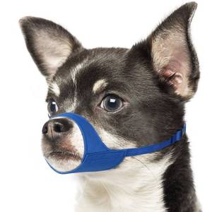 lot 18466 image: Mayerzon Short Snout Dog Muzzle for Small Medium Dogs, Soft & Sturdy Fabric, Anti Excessive Biting Chewing, Suits Chihuahua Shih Tzu Maltese for Grooming Vet Visits Walk, Allows Drinking(Blue, XS)