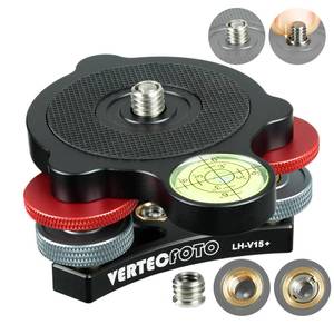 lot 18489 image: VERTECFOTO ��Upgraded�� Tripod Leveling Base Support 14 and 38 Both on top and Bottom�� Bigger Bubble Level wCrosshair, Fine Leveling Faster Enlarged Lock knobs, Lock Easier, Max Load 33 Ib