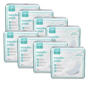 lot 19763 image: Medline Booster Pads with Adhesive, 192 Count, Baby Diaper Doubler for Overnight Use to Help Eliminate Leaks